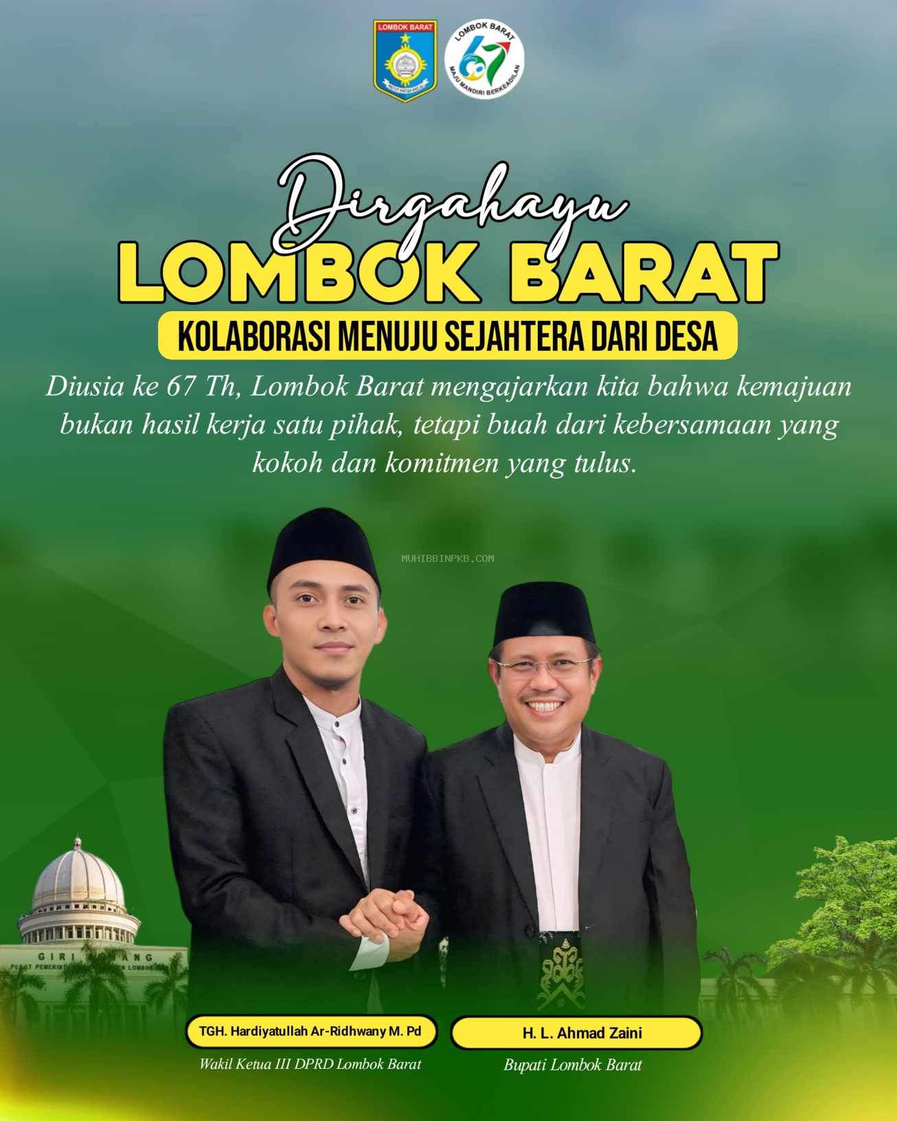 HUT ke-67 Lombok Barat, Gubernur NTB dan DPRD Ajak Warga Perkuat Semangat Kebersamaan Membangun Daerah